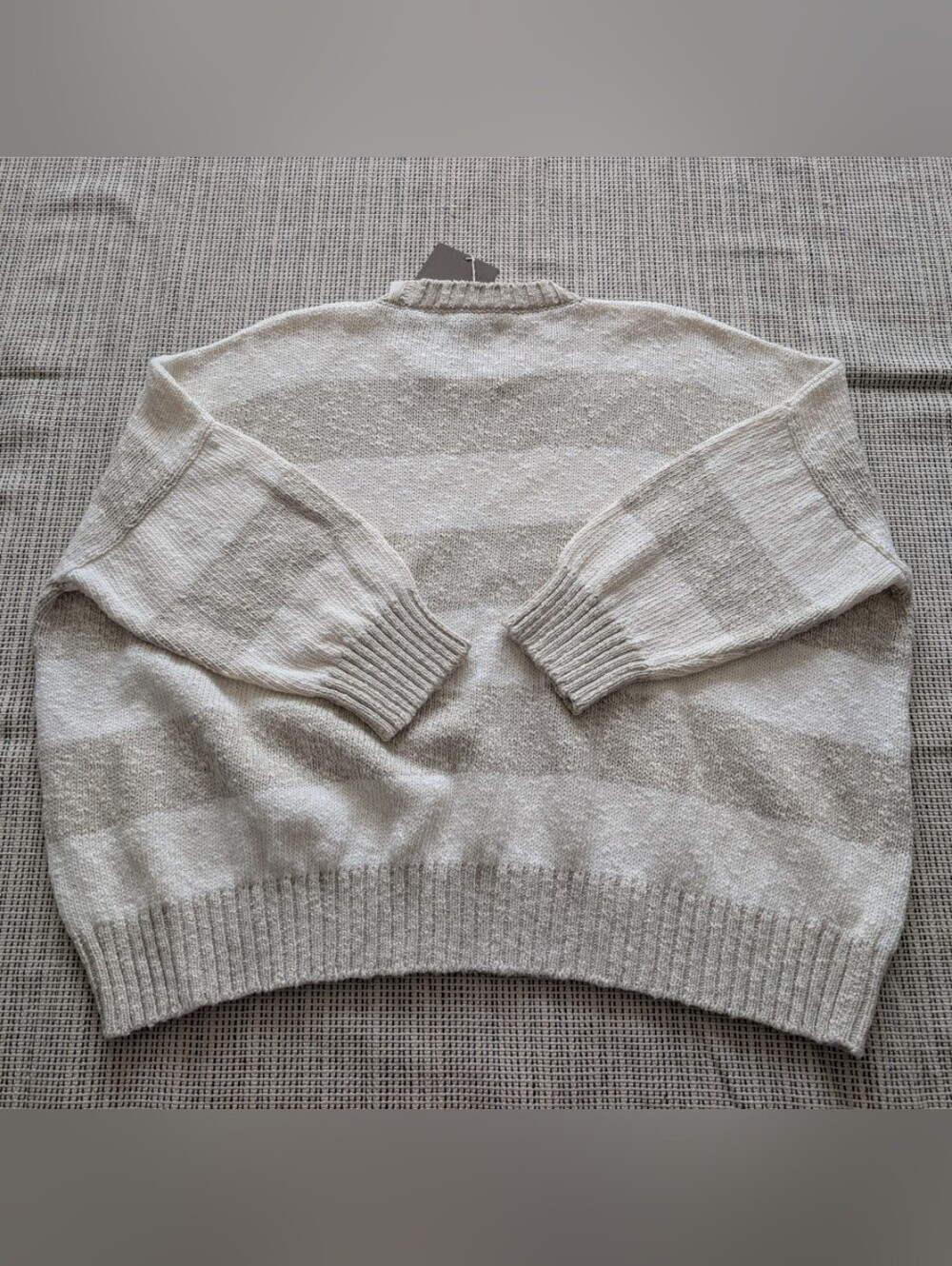 NWT Eskandar Oversize Striped Pullover Sweater 61% Cotton 39% Linen O/S - Picture 2 of 6